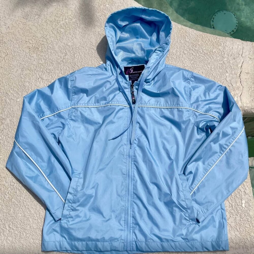 J S Apparel Light Blue Windbreaker Jacket